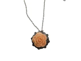 Silver Victorian Rose Wedding Bridesmaid Necklace Assorted Colors