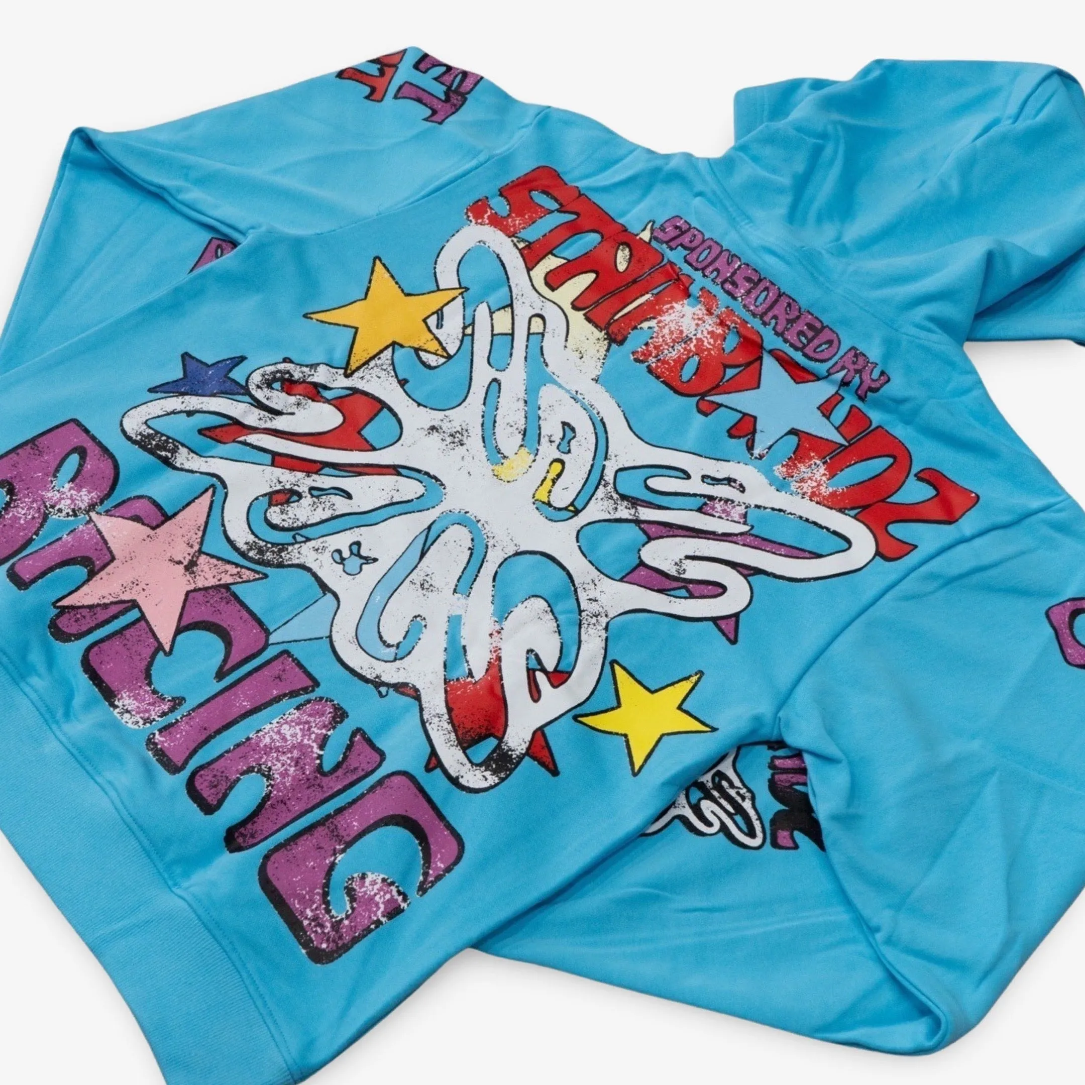 Stainbandz French Terry Pullover Hoodie 'SB Studios Racing / Get Out My Way' Blue