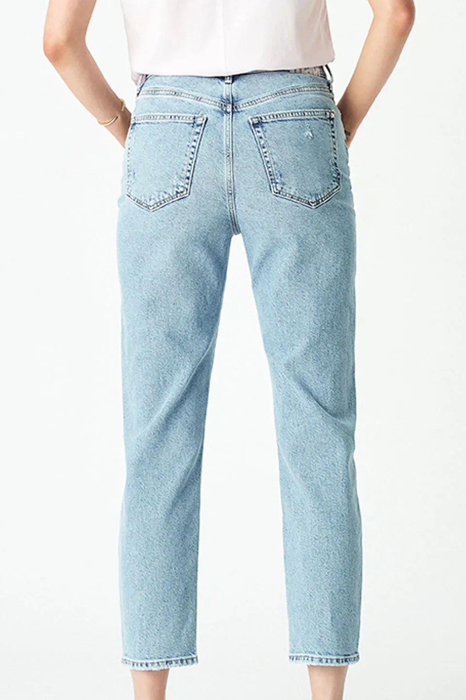 Star Retro 80s Ripped Relaxed Mid Retro Light Blue Denim High Rise