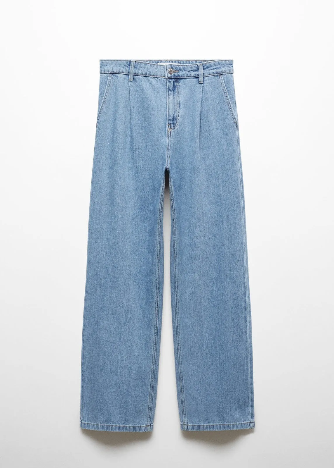 Straight pleated jeans