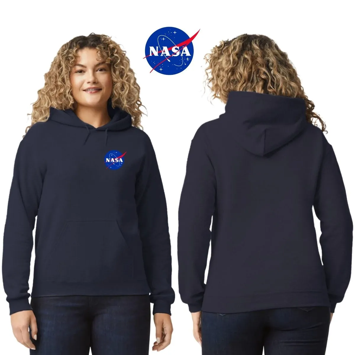 Sudadera Mujer Hoodie Nasa Logo Espacial Escudo