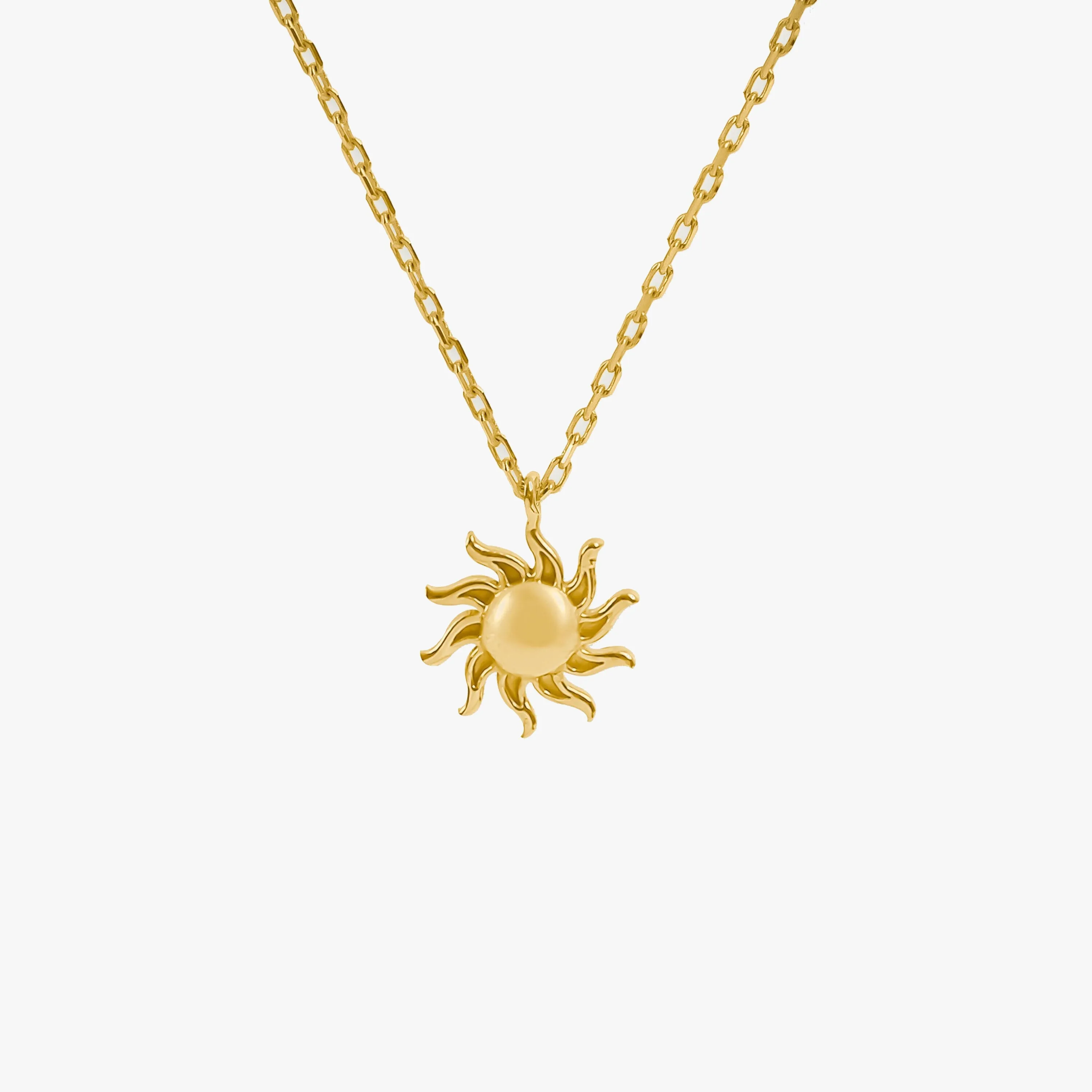 Sunburst Necklace | 14K Solid Gold