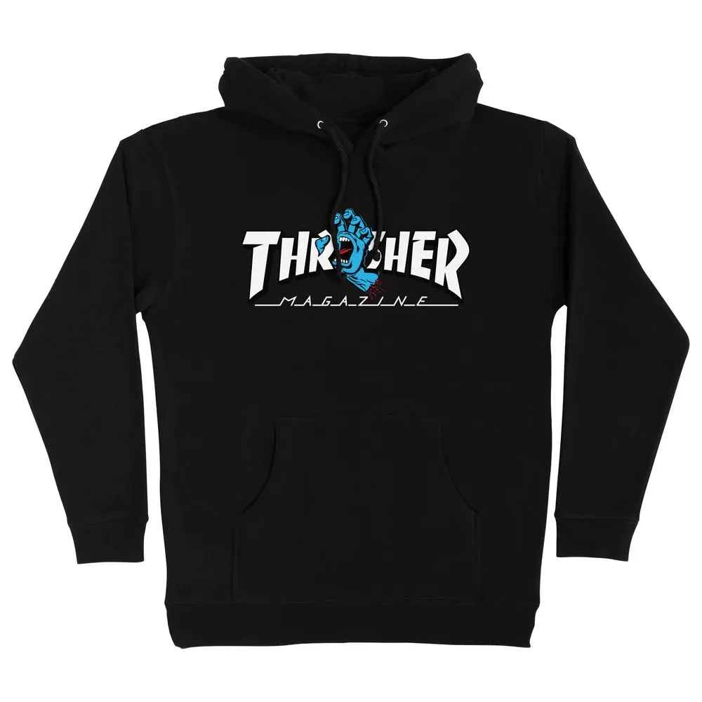 SWEAT SANTA CRUZ X THRASHER SCREAMING LOGO HOOD BLACK