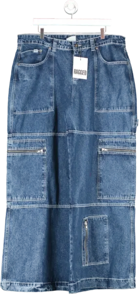 The Ragged Priest Blue Wide Leg Clacker Jeans W36