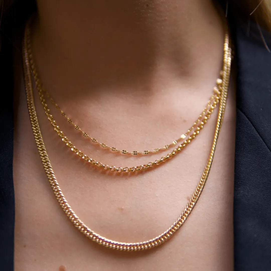 THE RILEY ROLO NECKLACE L - 18k gold plated