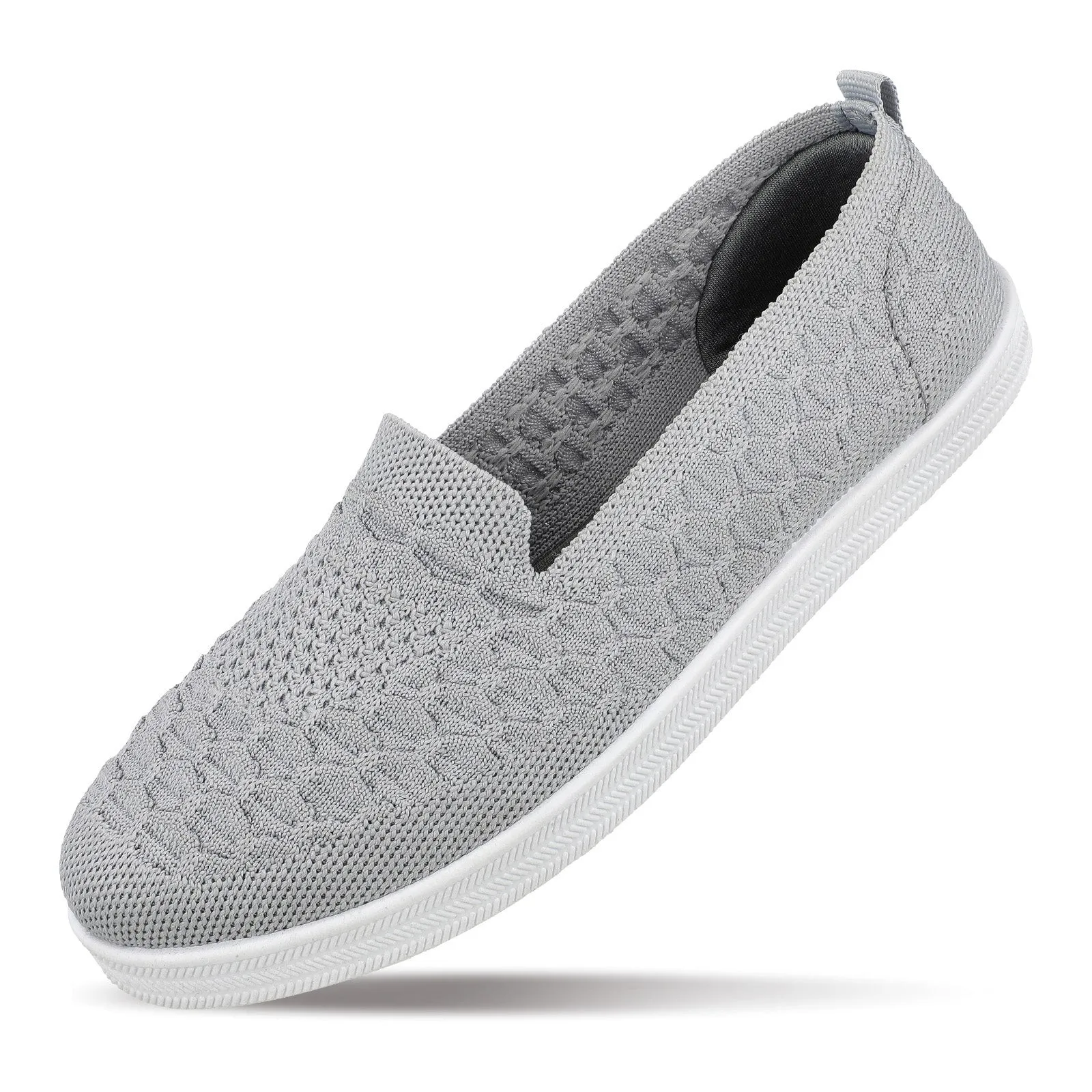 Walkaroo Go Womens Textured Belly Shoes - GY3425 Light Grey